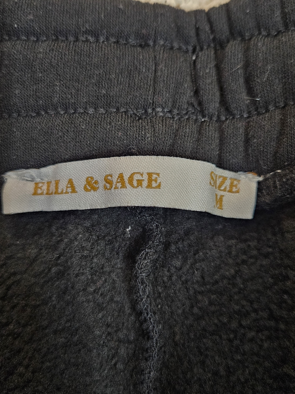 Ella & Sage Black Wide-Leg Sweatpants – Size Medium - Picture 5 of 6